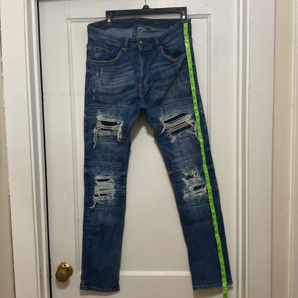 H&M means jeans destroyed size 34 skinny jeans - Picture 4 of 4